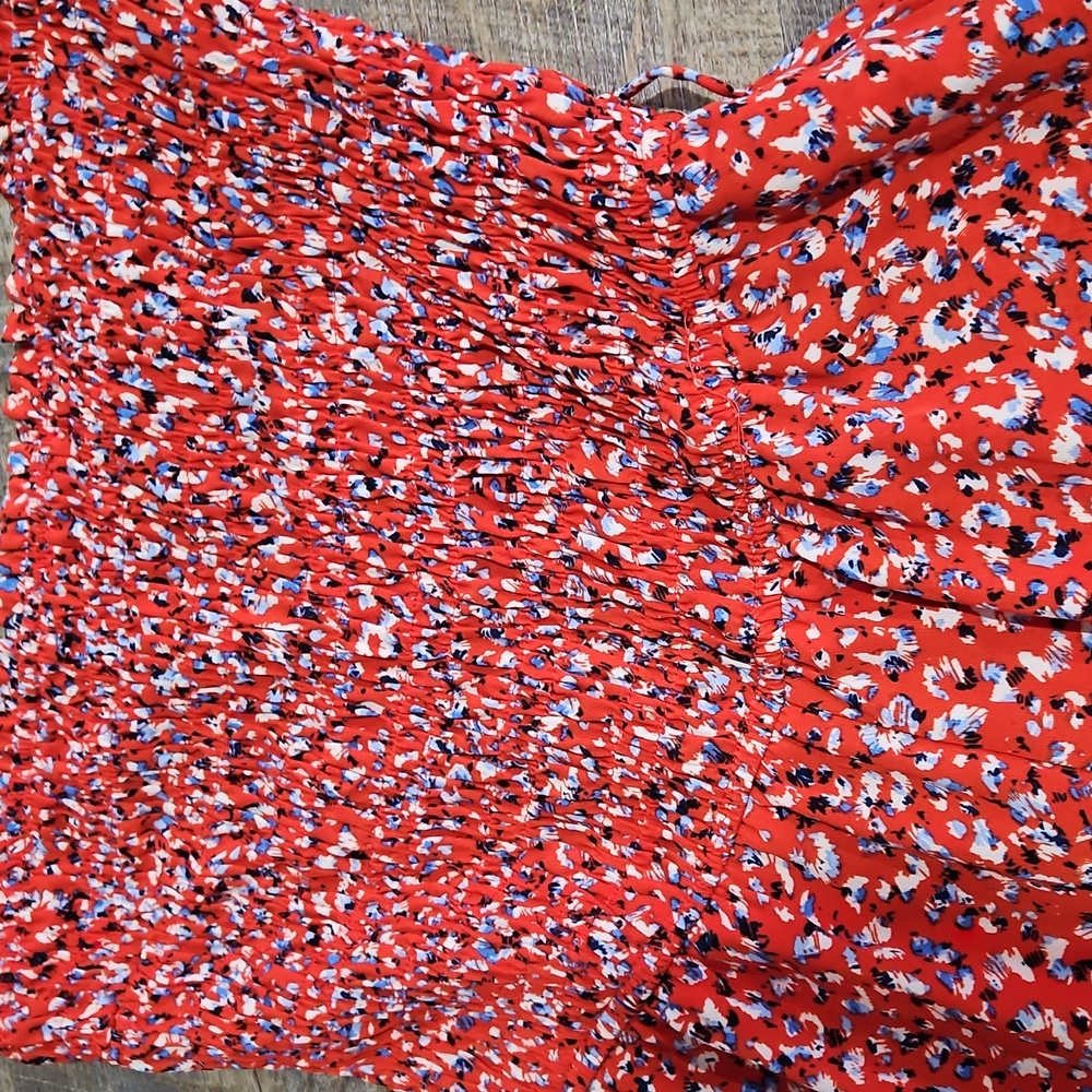 2/$25 Red Floral Women's Jumpsuit - Picture 2 of 3